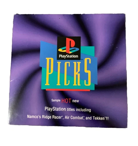 Sony Playstation Picks Demo Disc CD Purple PS1 Ridge Racer, Air Combat, Tekken