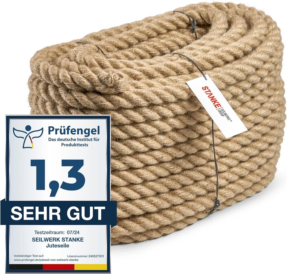SEILWERK STANKE JUTESEIL Tau Seil Hanfseil 6mm bis 40mm Tauwerk Hanf Naturhanf Reepschnur