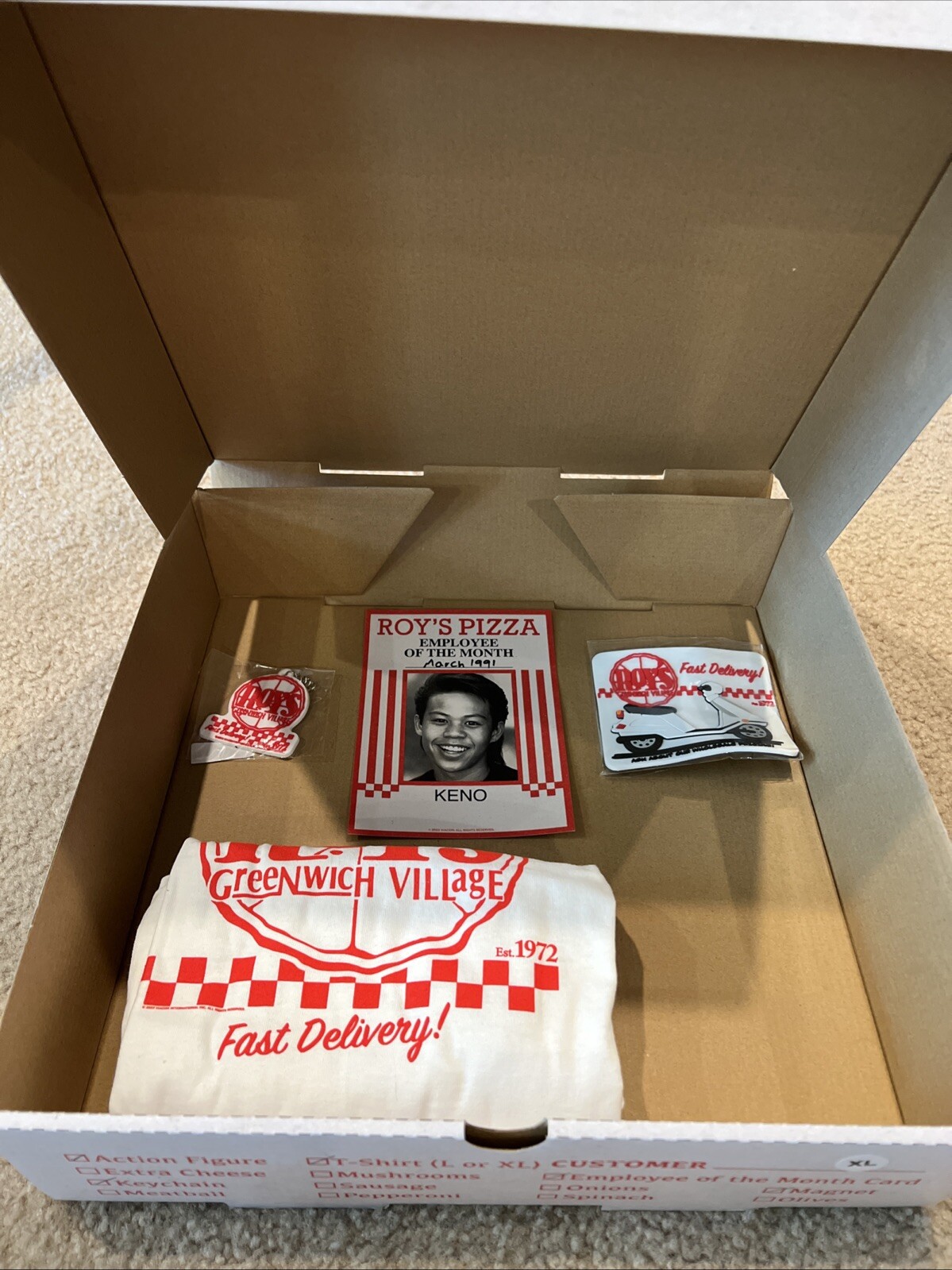 NECA TMNT Ninja Turtles Secret of the Ooze Box Roys XL Shirt Keno SDCC No figure