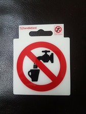 DO NOT DRINK NOT DRINKING WATER  Sign 75x75mm  Strong Adhesive Sandleford New
