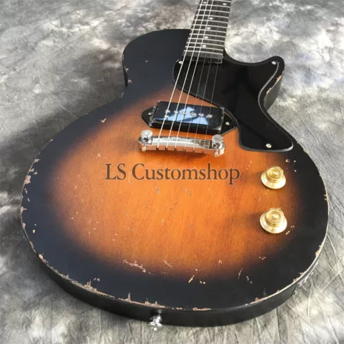 Aged Lp JR 1957 Single Cut Electric Guitar VS Mahogany Body&Neck P90 Hot Sale