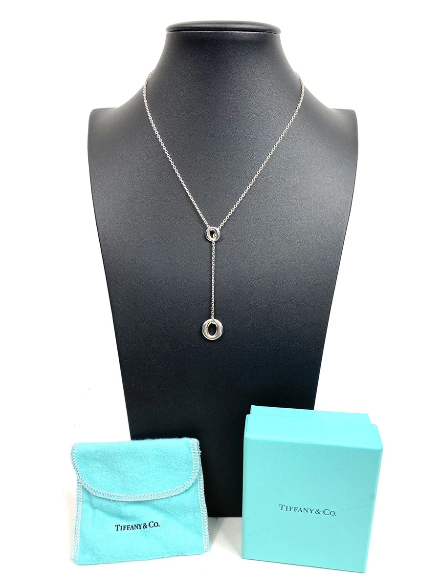 Tiffany Co. Elsa Peretti Sevillana Oval Lariat Necklace Sterling