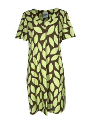THE MILAN DRESS cotton dress petal print mud/lime AB79PS PETALS