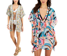 NWT Miken Juniors Printed Kimono Beach Cover Up Multicolor Size S-M 40 8B564