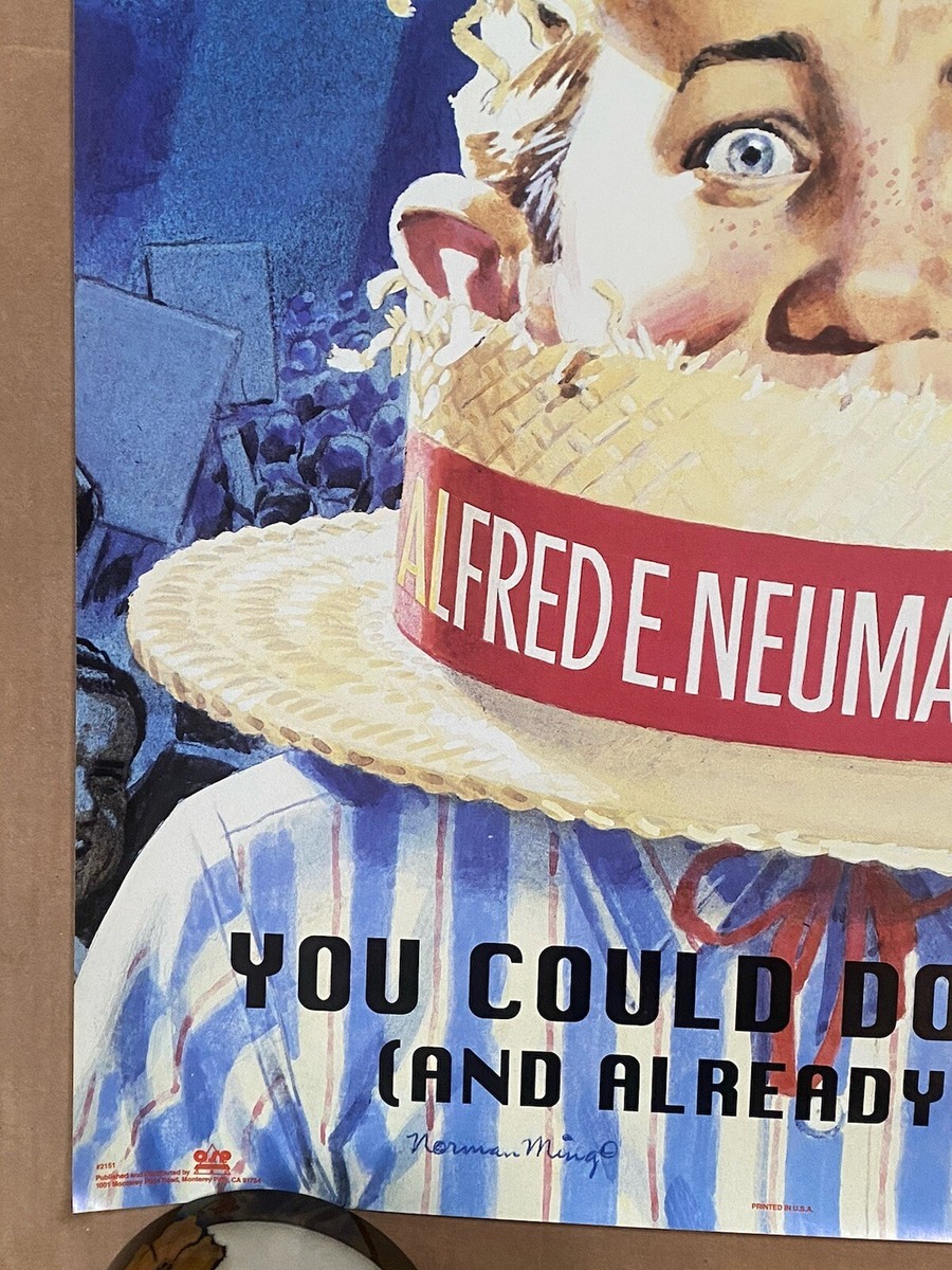 Vintage Mad Magazine Poster Alfred Neuman 1992 Politics President