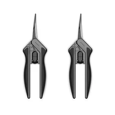 Curved Pruning Shear 6.6", Stainless Steel Blades for Gardening, 2-Pack