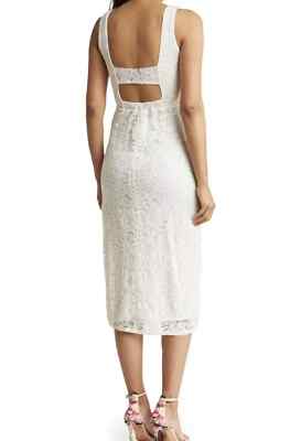 Sam Edelman Lace Sleeveless Midi Dress Sz 10 beige *1280 | eBay