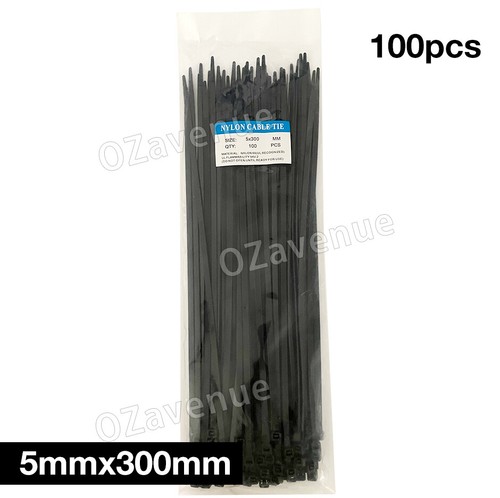 Cable Ties Zip Ties Nylon UV Stabilised 100/200/500/1000x Bulk Black Cable Tie - Picture 11 of 14