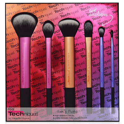 Neu Real Techniques Sam's Picks 6-teiliges Make-up Pinsel Pulver Rouge Foundation Set