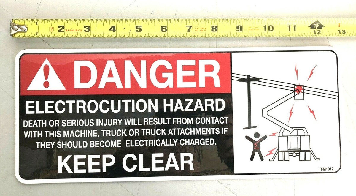 DANGER Electrocution Hazard Decal Sticker Warning Bucket