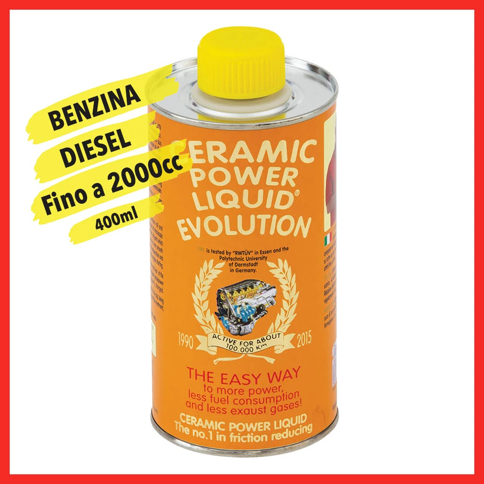 CERAMIC POWER LIQUID EVOLUTION TRATTAMENTO OLIO MOTORE FINO A 2.000CC 400ml