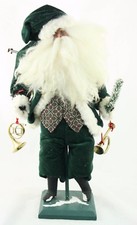 Santa with Horns on Green Stand Christmas Ornament Holiday Decoration