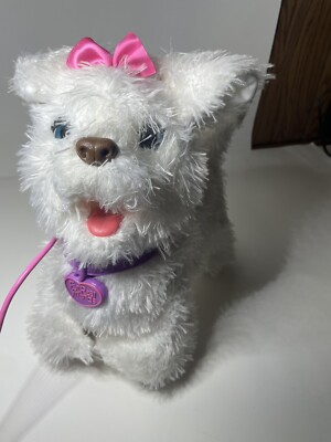 Hasbro 2013 FurReal Friends GoGo My Walking Pup White Yorkie Dog w/ Leash Remote
