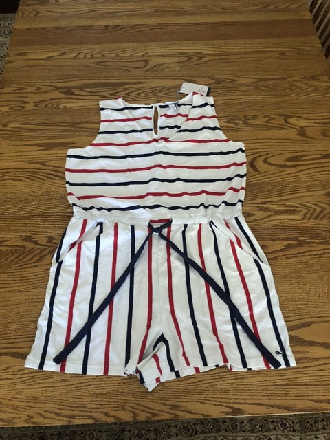 red white and blue romper womens