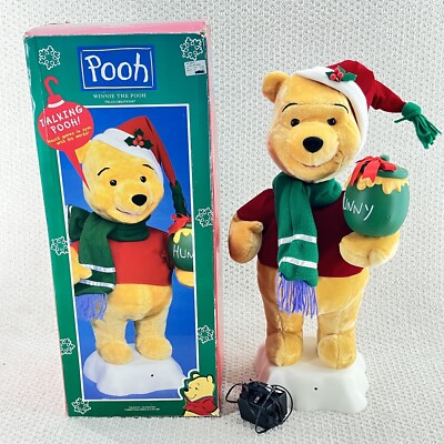 Vintage 1998 Motion-ette Winnie The Pooh Telco Animated Christmas Display Figure