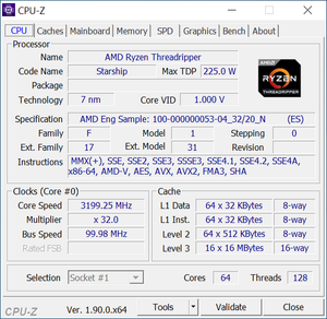 AMD EPYC 7742 QS CPU 2.0GHz 64-Core 225W 100-000000053-04 *Missing 1 RAM Channel - Picture 2 of 4