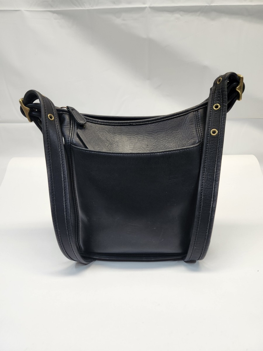 Vintage Coach 9816 Slim Duffle Medium Size Black Bag Purse