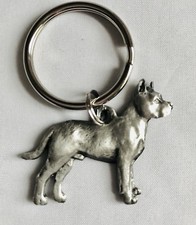 Fine Pewter Pit Bull Terrier Dog Puppy Key chain E