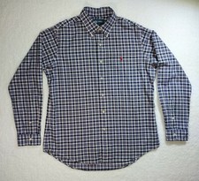 Mens Large Blue Red White Long Sleeve Dress Shirt Ralph Lauren Multicolor Used