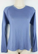 REI Womens Long Sleeve Crewneck Active Top Sz Large Purple 100% Polyester EUC