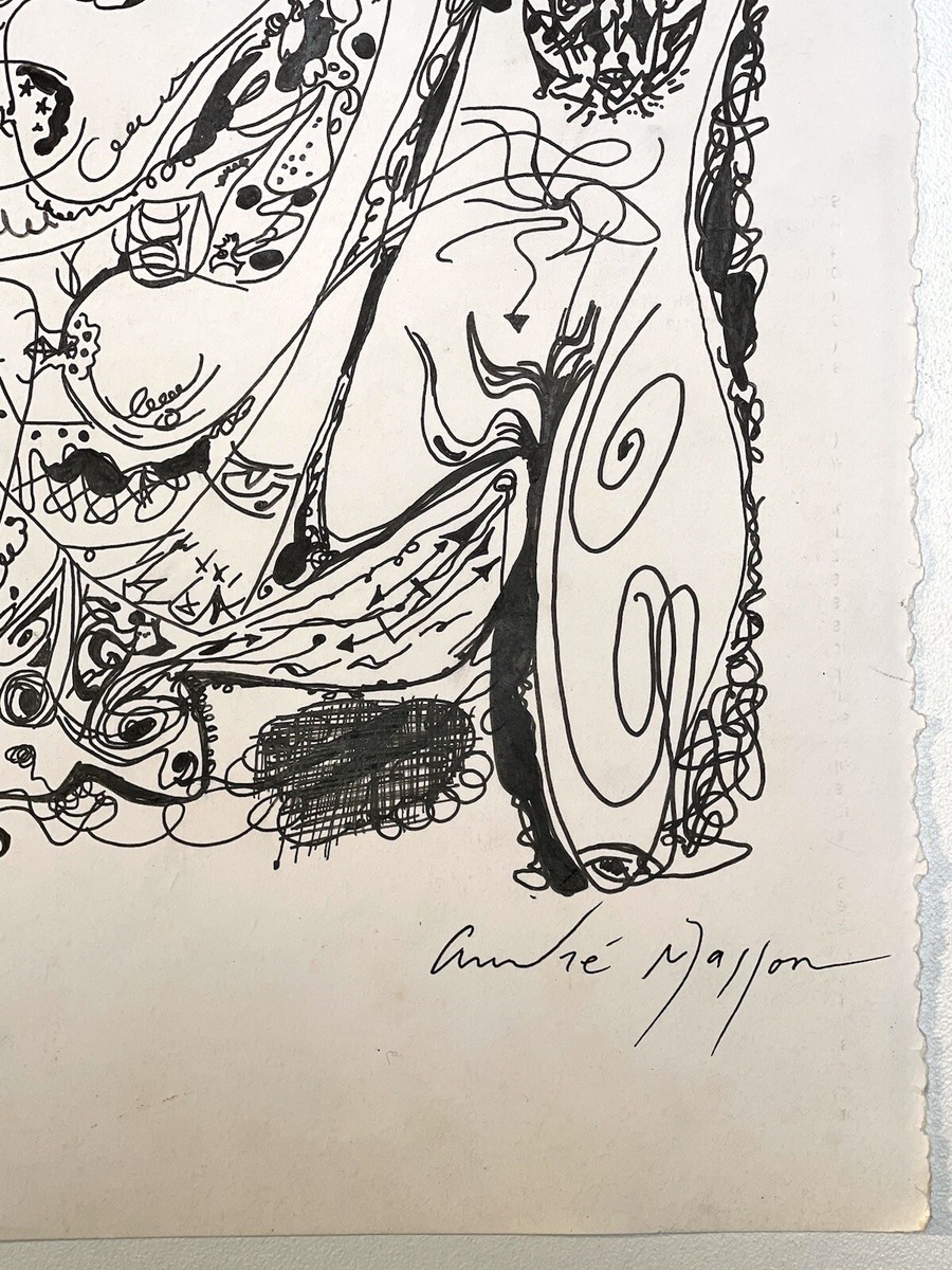 ANDRE MASSONマッソン 大判リトグラフ『抽象画』1960年制作、共箱付 アンドレ・マッソン版画額 / André Masson | Natsume Books