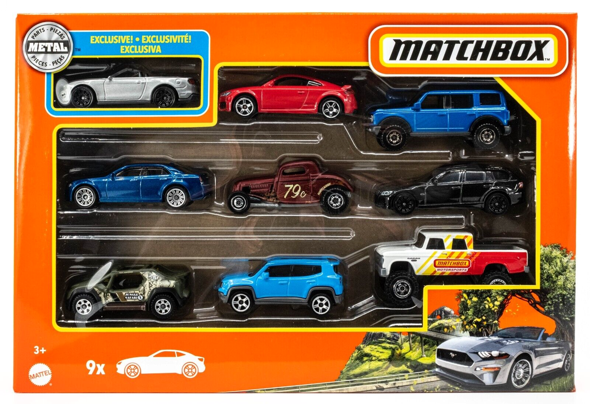 2022 Matchbox 9-Pack w/Exclusive 2018 Ford Mustang Convertible