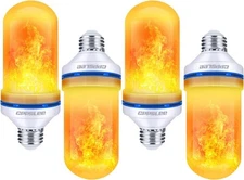 LED Flame Light Bulbs, 4 Modes Flickering Light Bulbs, E26 Base Fire Flame Bulb