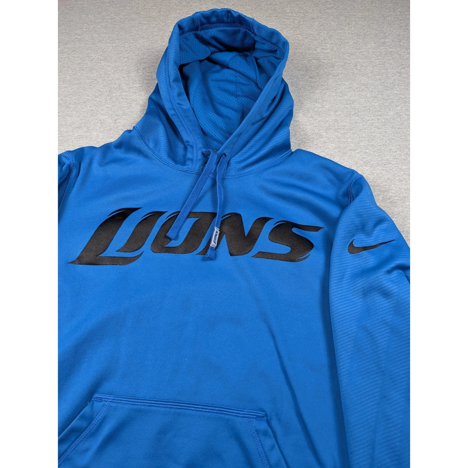 Nike Detroit Lions NFL Onfield Therma-FIT Hoodie Mens Small Blue 474582-484