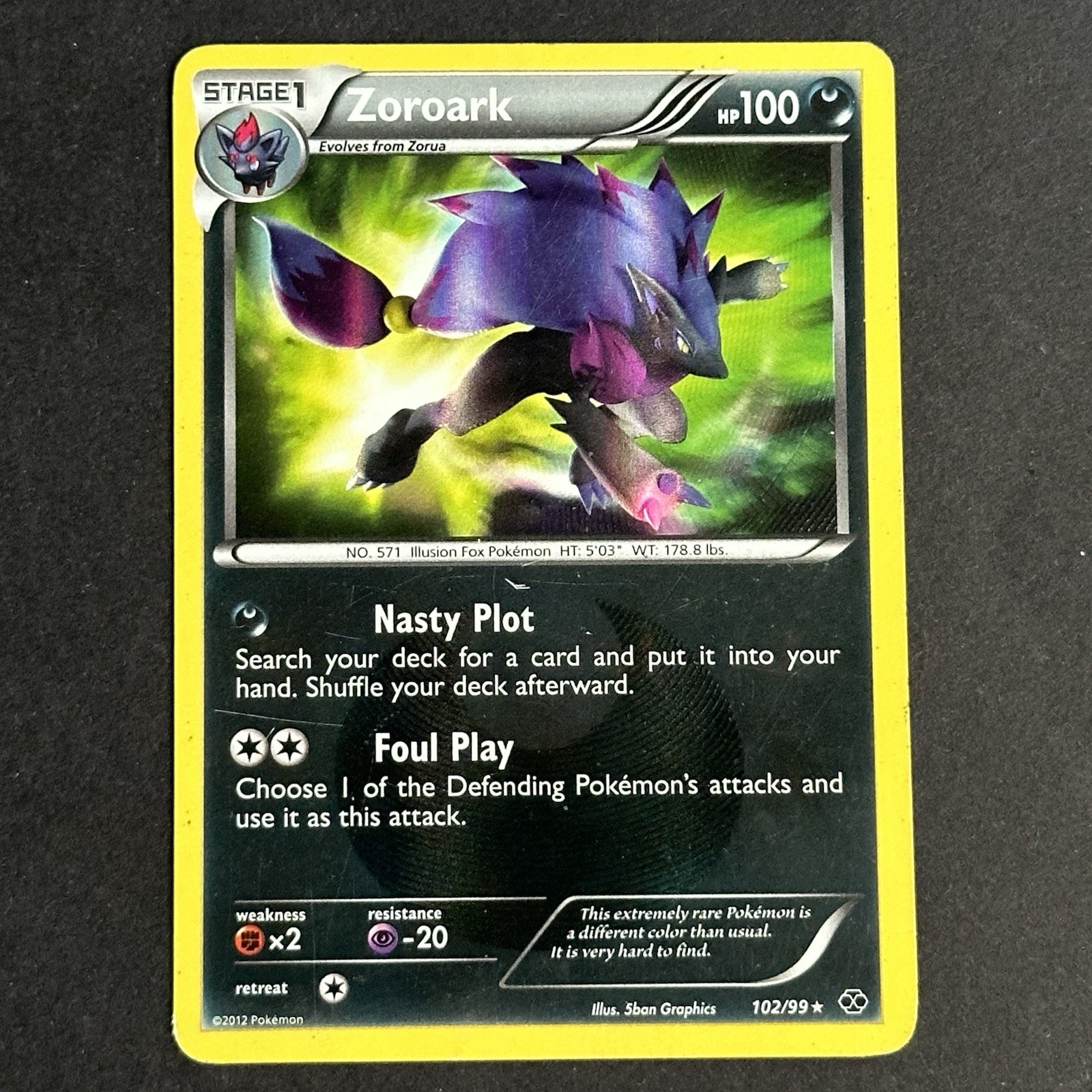 Zoroark 102/99 B&W Next Destinies Secret Rare Holo Pokemon Card