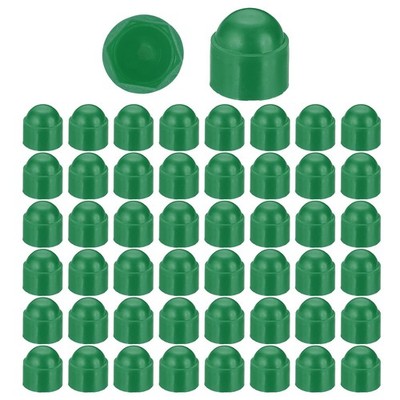 100 Pcs Hex Nut Cover, M12x10x14mm Screws Bolt Covers Caps, Green