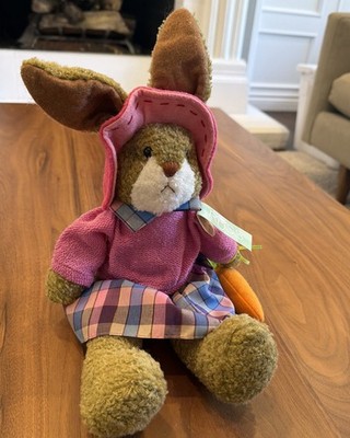 Russ Berrie Plush VINTAGE 1998 Bunny Rabbit 12  BUTTONS + Tag NEW EASTER READ   