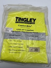 Tingley Bib Overalls High Visibility Flame Resistant Rainwear ANSI Class E Med.