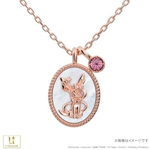 Authentic Pokemon Sylveon U-Treasure Shell Necklace Pendant Silver925 Pink Gold Plated