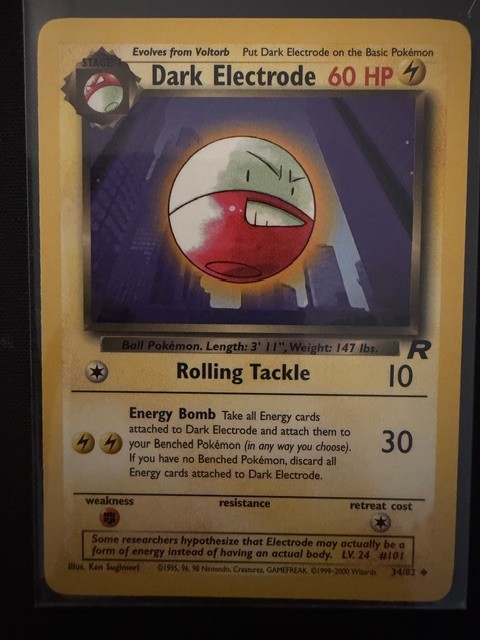 Dark Electrode 34/82 Team Rocket Uncommon Pokemon Card - WOTC Vintage TCG