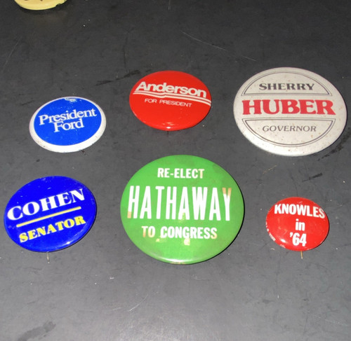 President Ford Anderson Huber Hathaway Cohen Knowles Political Pinbacks Lot