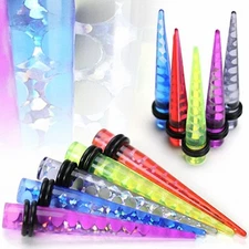 Holographic UV Acrylic Spiral Piercing Expander