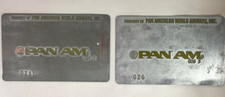 Vintage Pan Am Airline Ticket Validation Plates Metal Lot of 2 - IATA Code 026