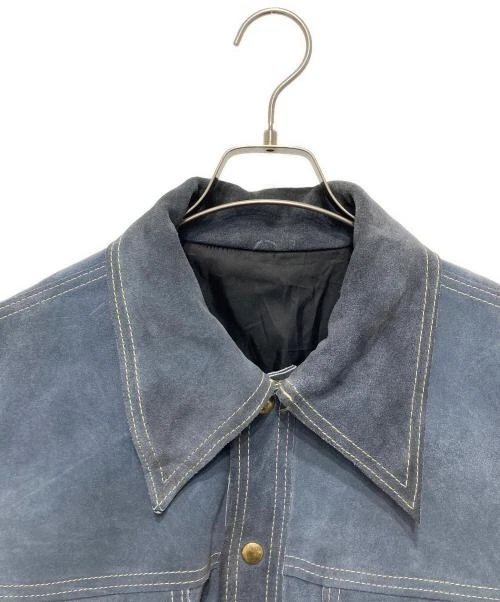 Buckboard suede leather jacket blue - product detail image 4