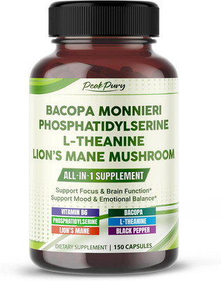 Premium Bacopa, Phosphatidylserine, L-Theanine & Lion s Mane   All-in-1 Suppleme