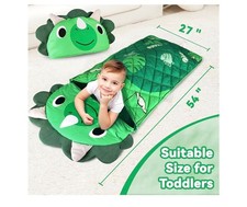 Kid Sleeping Bag, Dinosaur Slumber Sack, Toddler Boy Nap Mat, 2 in 1