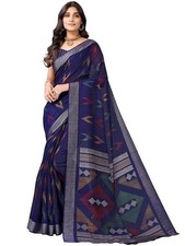 Women's Cotton Printed Saree With Unstitched Blouse Piece