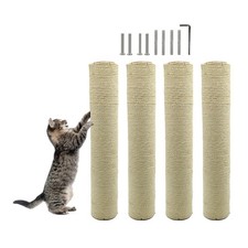 M8 Cat Scratching Post Replacement,4PCS Cat Tree Replacement Post 15.7 in Nat...