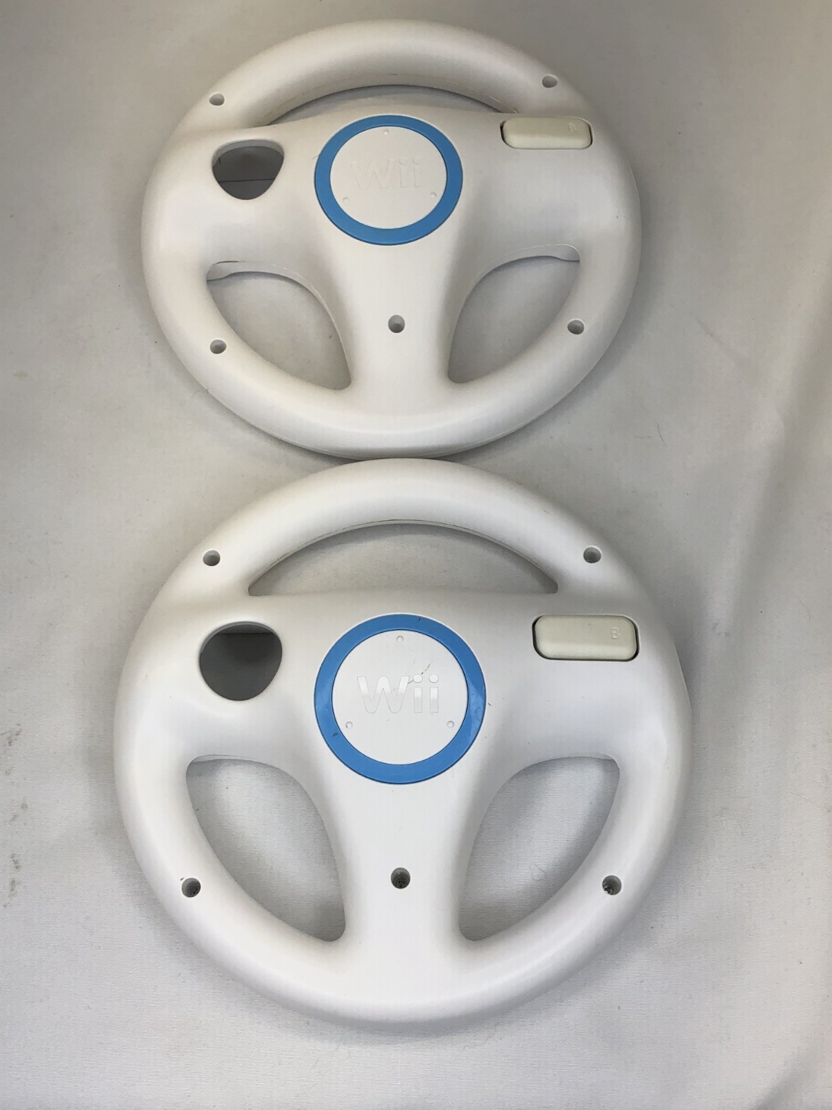 Lot of 2 Genuine OEM Nintendo Wii Wheel Steering Wheel Accessories - White