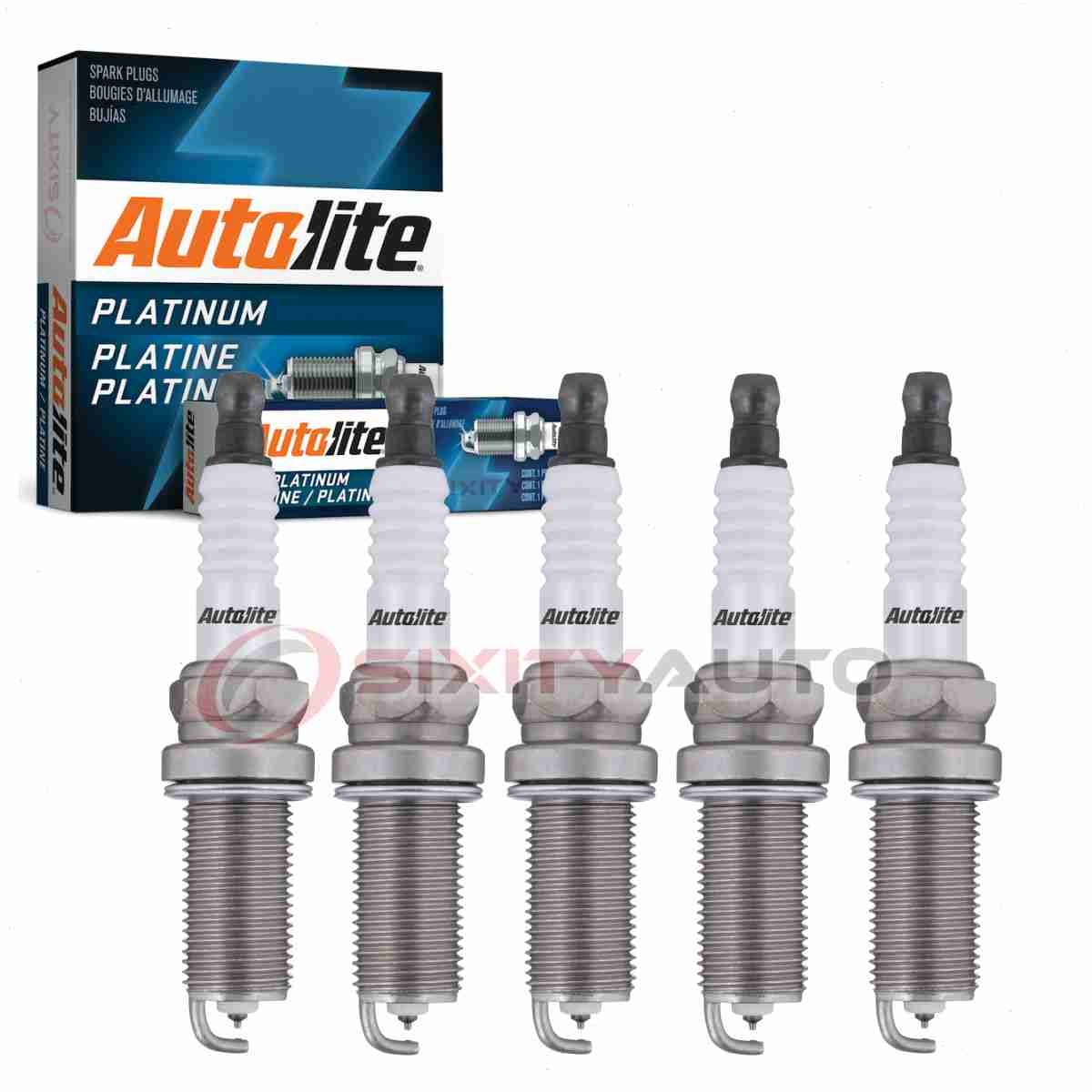 5 pc Autolite Platinum Spark Plugs for 2016 Volvo S60 Cross Country 2.5L L5 xv