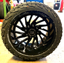 4x 22x12 Evok Ev505 Wheels And Tires Gloss Black 8x170 Ford F250 F350