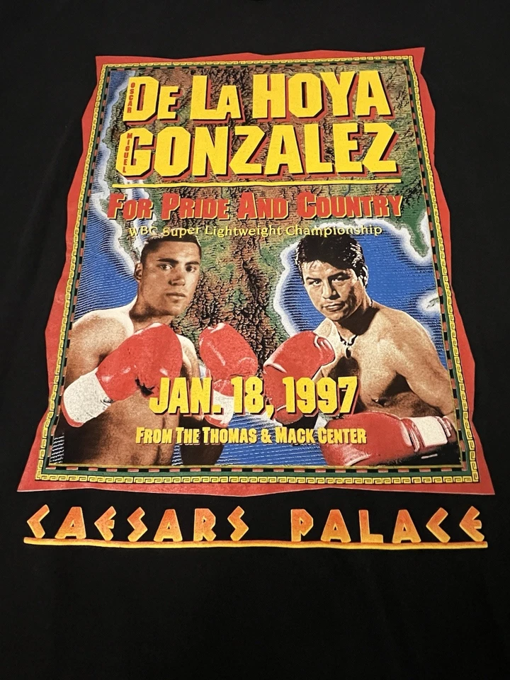 Oscar de La Hoya 1996 vs Miguel Gonzalez Shirt Large Caesars Palace Original - Image 3 of 4