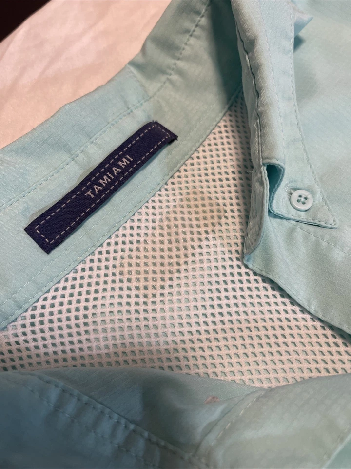 Camisa de pesca Columbia Performance talla XXL azul turquesa manga larga para hombre Foto 4 de 4