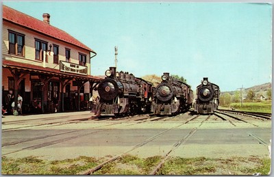 Vintage Postcard Narrow Gauge Locomotives Rockhill Furnace, PA 1960s