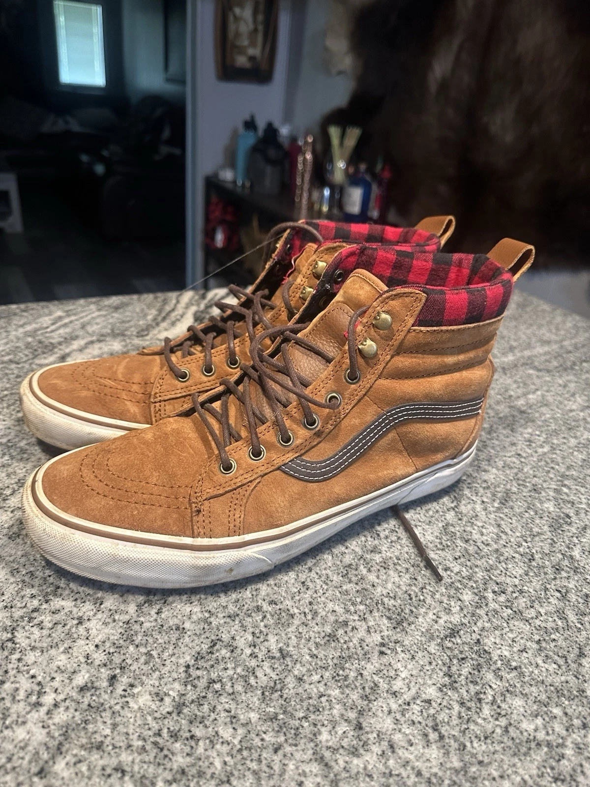 Taglia 11 5 VANS Sk8 MTE pelle alto smaltato zenzero