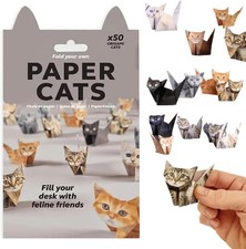 DIY Paper Cats ,50 Sheets 3D Origami to Fold Cute Cat 5-7 cm, 